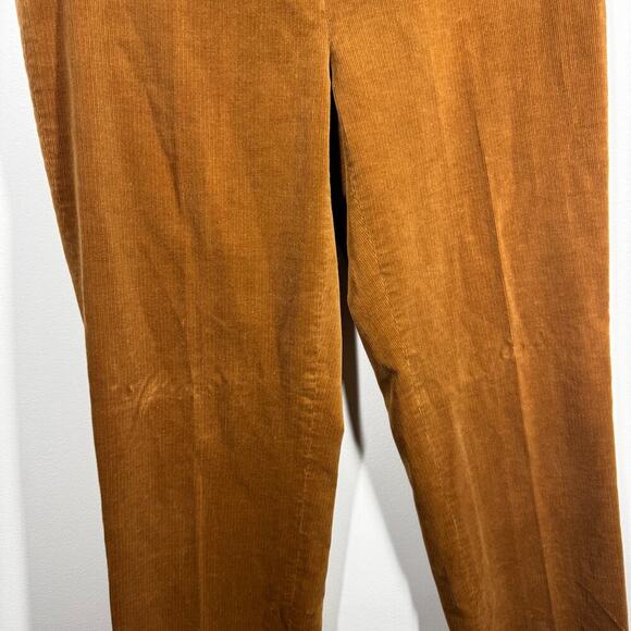 J.McLaughlin Corduroy Pant Women 10 Brown Caramel Straight Minimal Preppy Modest - Picture 4 of 8